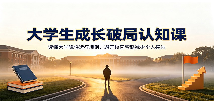 大学生成长破局认知课：读懂大学隐性运行规则，避开校园弯路减少个人损失-小二项目网