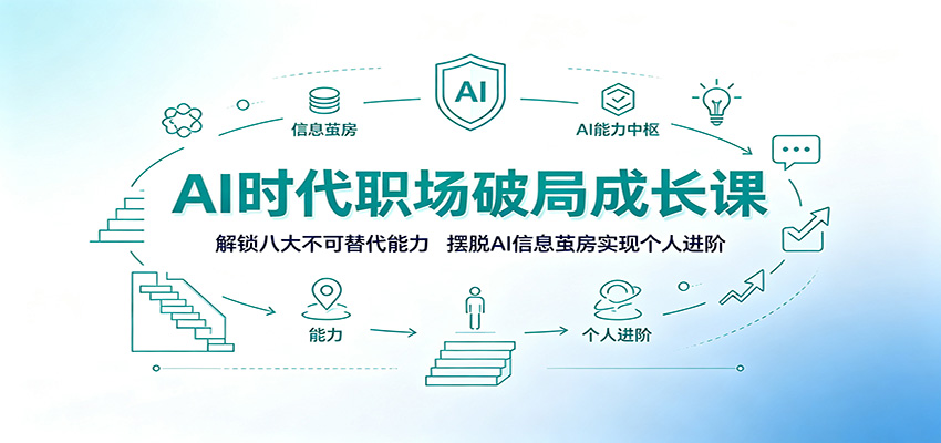 AI时代职场破局成长课：解锁八大不可替代能力，摆脱AI信息茧房实现个人进阶-小二项目网