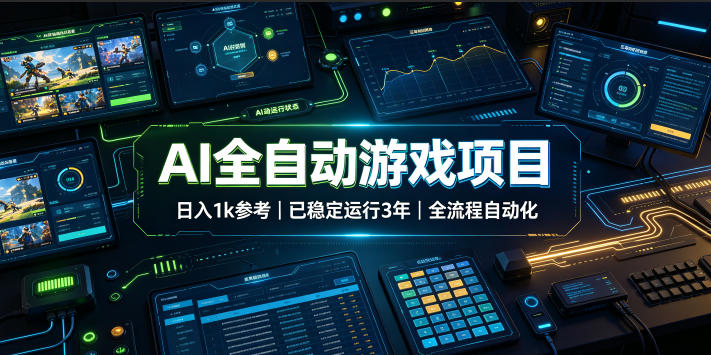 AI全自动游戏项目，日入1k，已稳定运行3年躺賺，全流程自动化！【揭秘】-小二项目网