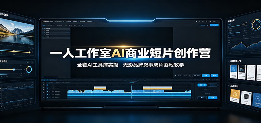 一人工作室AI商业短片创作营：全套AI工具库实操，光影品牌叙事成片落地教学-小二项目网
