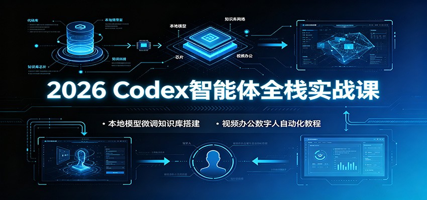 2026 Codex智能体全栈实战课：本地模型微调知识库搭建，视频办公数字人自动化教程-小二项目网