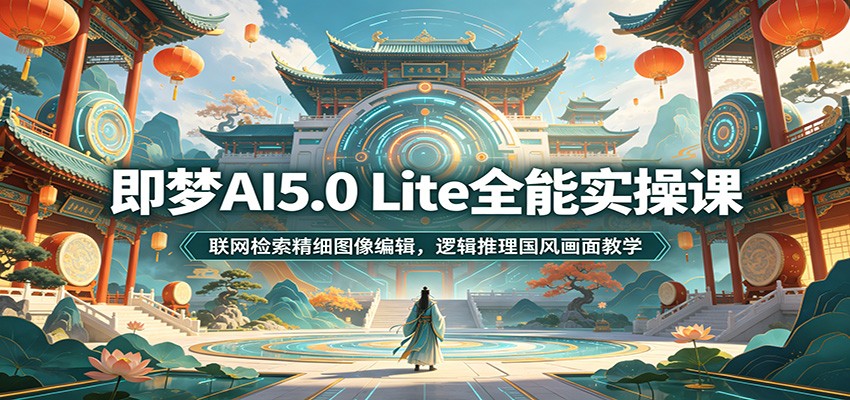 即梦AI5.0 Lite全能实操课：联网检索精细图像编辑，逻辑推理国风画面教学-小二项目网