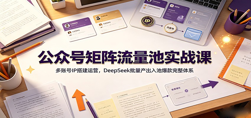 公众号矩阵流量池实战课：多账号IP搭建运营，DeepSeek批量产出入池爆款完整体系-小二项目网