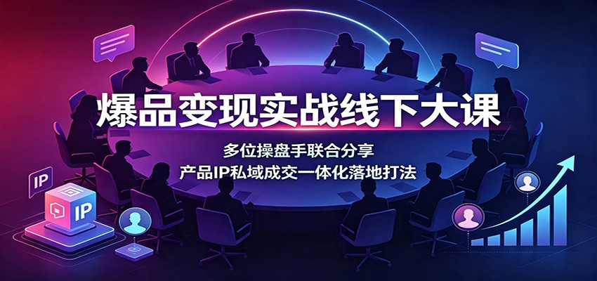 爆品变现实战线下大课：多位操盘手联合分享，产品IP私域成交一体化落地打法-小二项目网