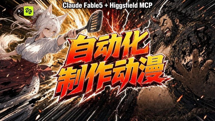 AI自动化动漫制作！Claude Fable 5接入Higgsfield MCP，直接生成完整创意内容-小二项目网