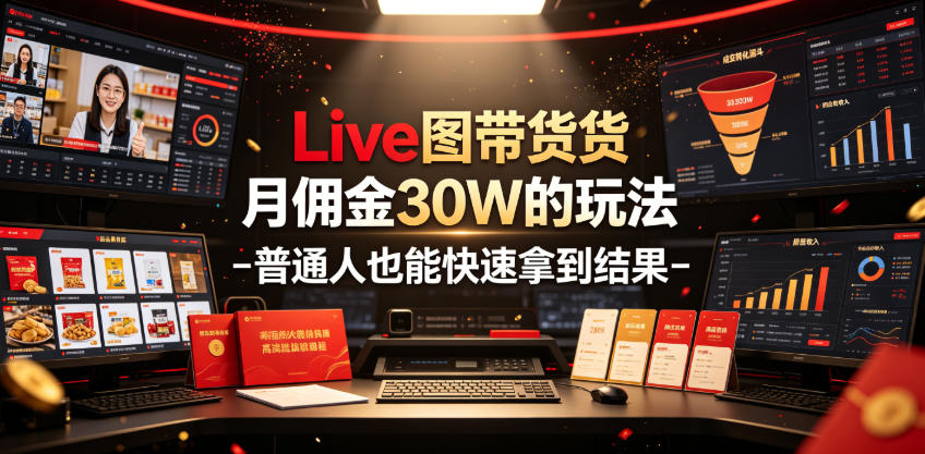 Live图带货月佣金30W的玩法-普通人也能快速拿到结果-小二项目网