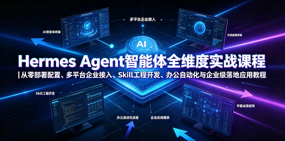 Hermes Agent智能体全维度实战课程｜从零部署配置、多平台企业接入、Skill工程开发、办公自动化与企业级落地应用教程-小二项目网