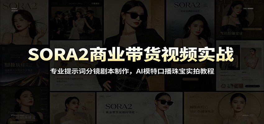 SORA2商业带货视频实战：专业提示词分镜剧本制作，AI模特口播珠宝实拍教程-小二项目网