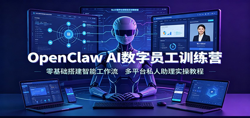 OpenClaw AI数字员工训练营：零基础搭建智能工作流，多平台私人助理实操教程-小二项目网