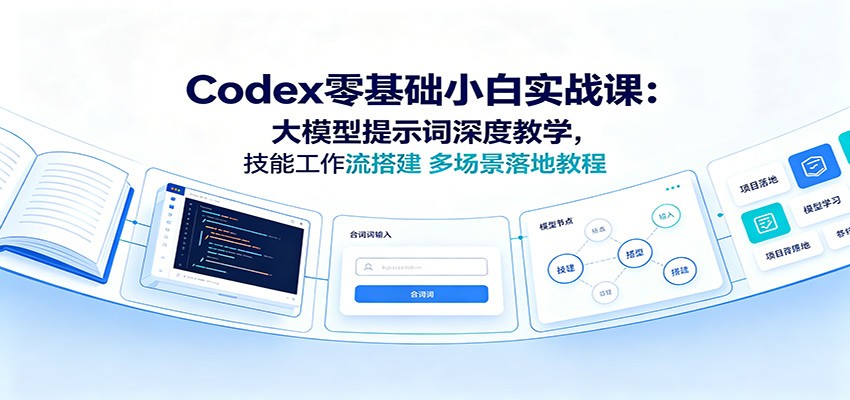 Codex零基础小白实战课：大模型提示词深度教学，技能工作流搭建多场景落地教程-小二项目网