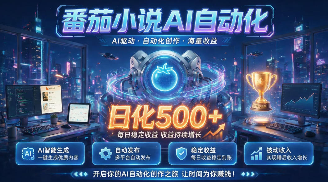 小白可做番茄AI，居家轻创业，每日稳赚500➕，普通人低门槛轻松线上增收【揭秘】-小二项目网