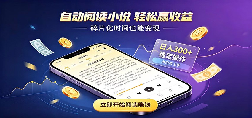 挂机看小说，全程自动运行不费精力，每日稳定赚三百-小二项目网