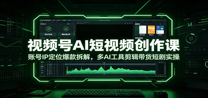 视频号AI短视频创作课：账号IP定位爆款拆解，多AI工具剪辑带货短剧实操-小二项目网