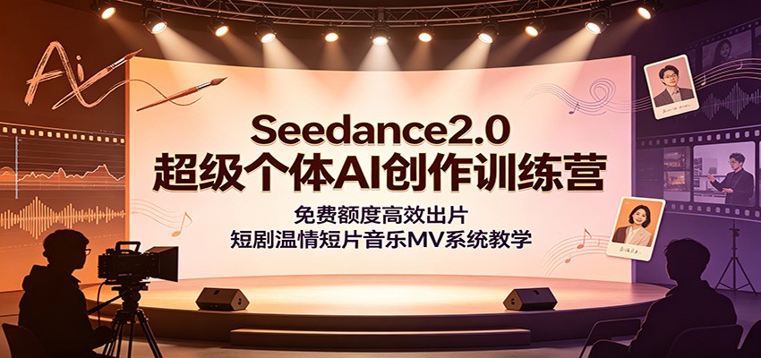 Seedance2.0超级个体AI创作训练营：免费额度高效出片，短剧温情短片音乐MV系统教学-小二项目网