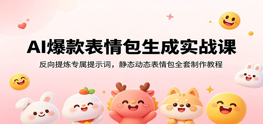 AI爆款表情包生成实战课：反向提炼专属提示词，静态动态表情包全套制作教程-小二项目网