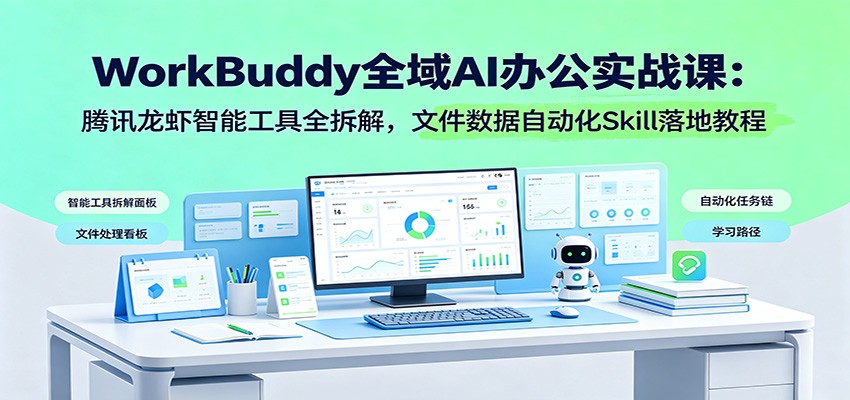 WorkBuddy全域AI办公实战课：腾讯龙虾智能工具全拆解，文件数据自动化Skill落地教程-小二项目网