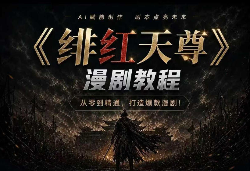 绯红天尊AI漫剧系统教程｜从零入门到精通，工具运用+剧本创作+爆款逻辑+提示词素材+镜头剪辑，全套爆款漫剧落地实战课-小二项目网