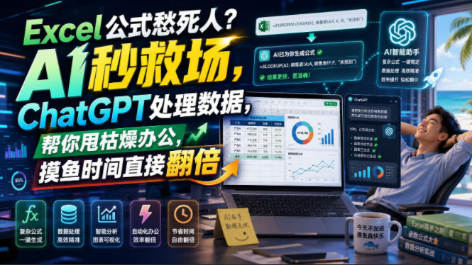 Excel公式愁死人？AI秒救场，ChatGPT处理数据，帮你甩枯燥办公，摸鱼时间直接翻倍【原创双语字幕】-小二项目网