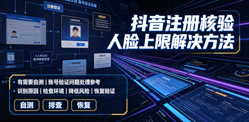 抖音注册核验人脸上限解决方法，有需要自测-小二项目网