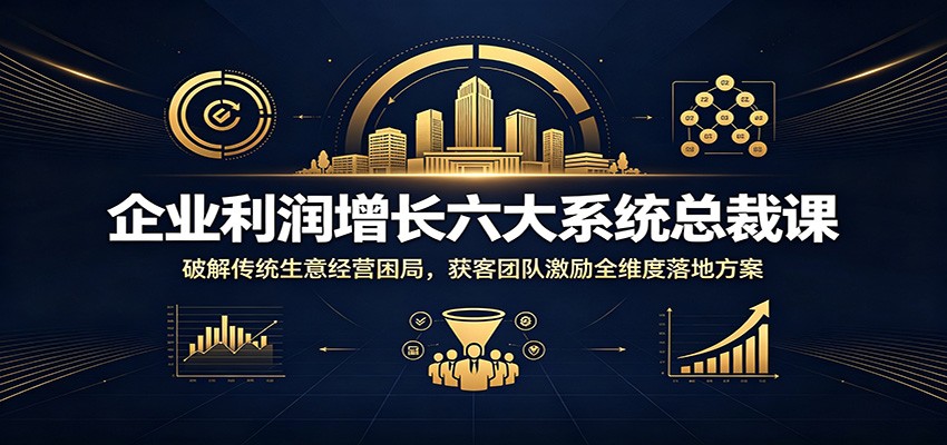 企业利润增长六大系统总裁课：破解传统生意经营困局，获客团队激励全维度落地方案-小二项目网