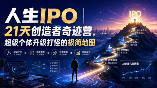 人生IPO︱21天创造者奇迹营，​超级个体升级打怪的极简地图-小二项目网