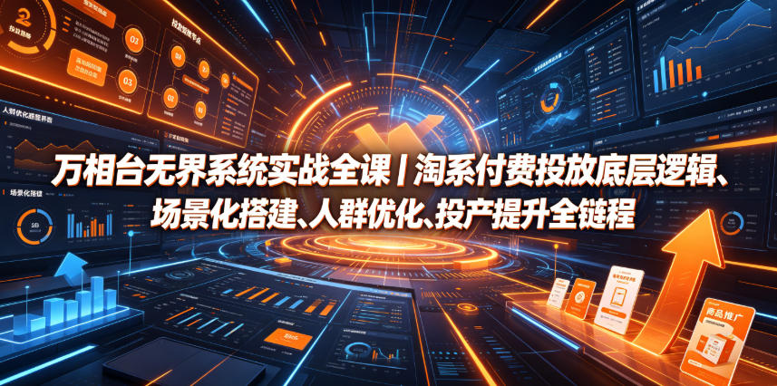 万相台无界系统实战全课｜淘系付费投放底层逻辑、场景化搭建、人群优化、投产提升全链路运营教程-小二项目网