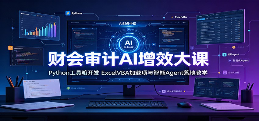 财会审计AI增效大课：Python工具箱开发，ExcelVBA加载项与智能Agent落地教学-小二项目网