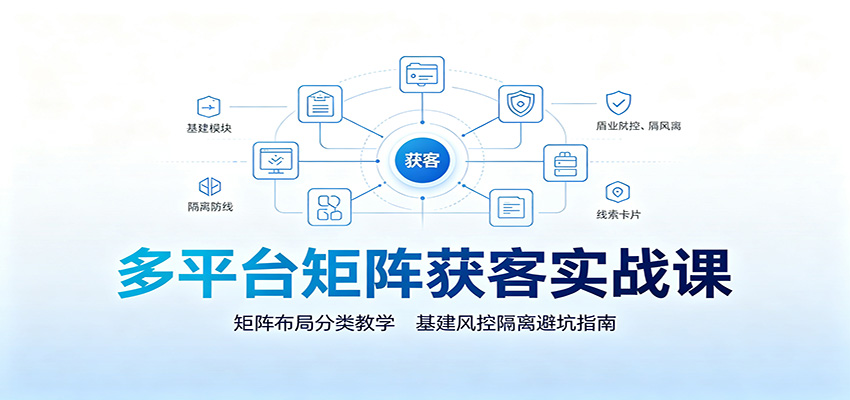 多平台矩阵获客实战课：矩阵布局分类教学，基建风控隔离避坑指南-小二项目网