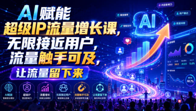 AI赋能超级IP流量增长课，无限接近用户，流量触手可及，让流量留下来-小二项目网