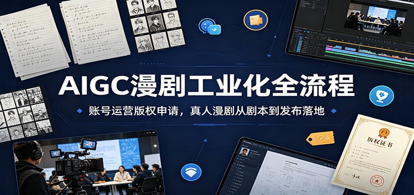 AIGC漫剧工业化全流程：账号运营版权申请，真人漫剧从剧本到发布落地-小二项目网