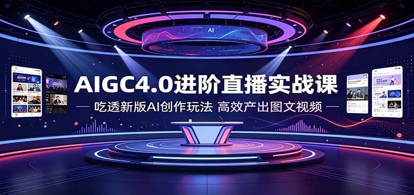 AIGC4.0进阶直播实战课：吃透新版AI创作玩法，高效产出图文视频-小二项目网