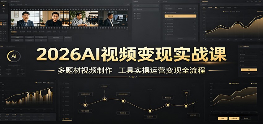 2026AI视频变现实战课：多题材视频制作，工具实操运营变现全流程-小二项目网