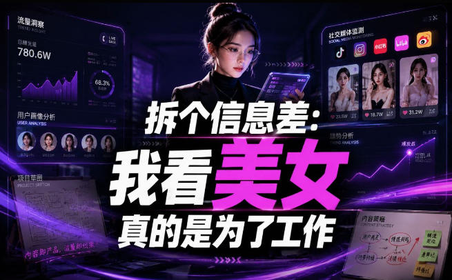 【理直气壮】我给看美女找了一个非常恰当的理由，信息差项目-小二项目网