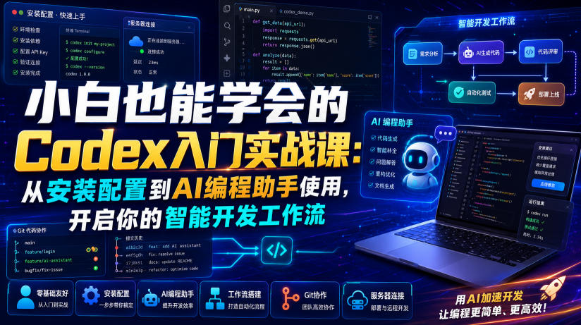 小白也能学会的Codex入门实战课：从安装配置到AI编程助手使用，开启你的智能开发工作流-小二项目网
