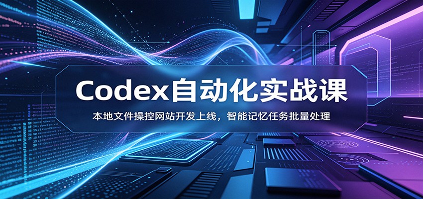 Codex自动化实战课：本地文件操控网站开发上线，智能记忆任务批量处理-小二项目网