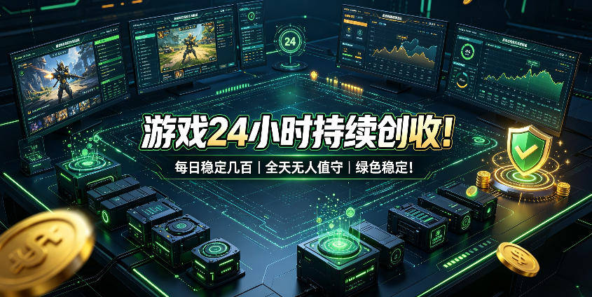 游戏24小时持续创收！每日稳定几百，全天无人值守，绿色稳定！【揭秘】-小二项目网