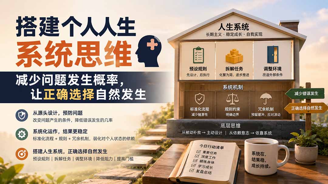 （19985期）付费文章：搭建个人人生系统思维：减少问题发生概率，让正确选择自然发生-小二项目网