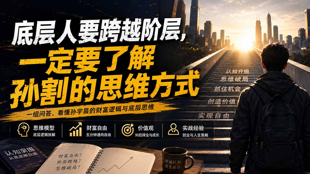 （20040期）付费文章：底层人要跨越阶层，一定要了解孙割的思维方式-小二项目网