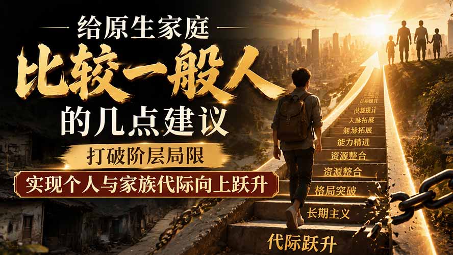 （19708期）付费文章：给原生家庭比较一般人的几点建议，打破阶层局限，实现个人与家族代际向上跃升-小二项目网