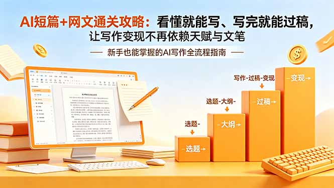 （19655期）AI短篇+网文通关攻略-更新：看懂就能写、写完就能过稿，让写作变现不再依赖天赋与文笔-小二项目网