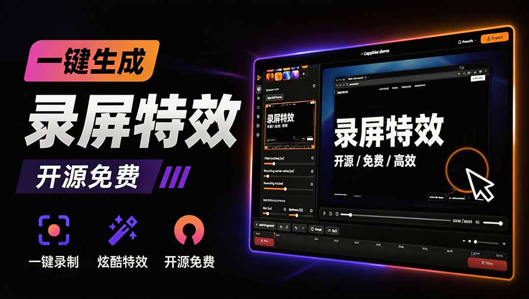 （19893期）Windows录屏神器来了！一键添加自动缩放、光标润色与画面美化效果，轻松省下笔录屏软件费用 Capptivo-小二项目网