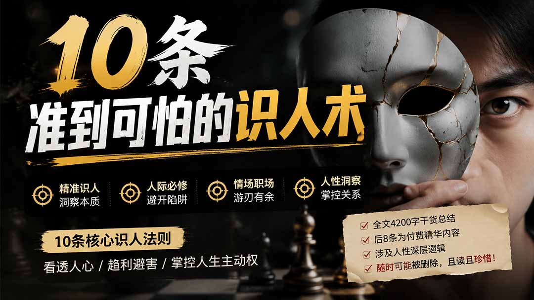 （19751期）付费文章：分享10条准到可怕的识人术术，希望能帮到大家。-小二项目网