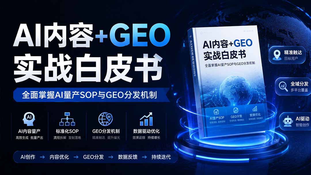 （19729期）AI内容+GEO实战白皮书。全面掌握AI量产SOP与GEO分发机制-小二项目网