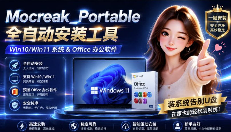 （19970期）Mocreak全自动安装office和win10、win11系统，告别U盘装系统，使用安全可靠-小二项目网