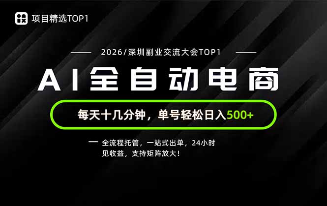 （19783期）副业精选TOP1，全流程托管，24小时见收益，单号轻松日入500+-小二项目网