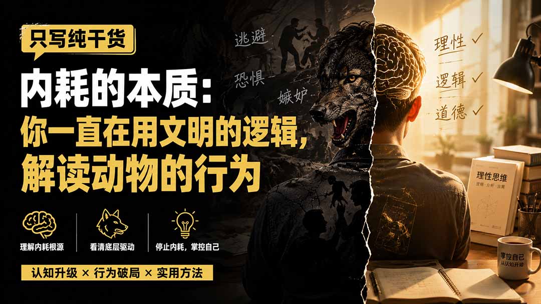 （19849期）付费文章：只写纯干货-内耗的本质：你一直在用文明的逻辑，解读动物的行为-小二项目网