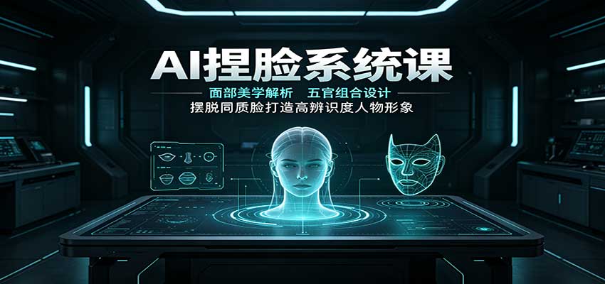 AI捏脸系统课：面部美学解析，五官组合设计，摆脱同质脸打造高辨识度人物形象-小二项目网