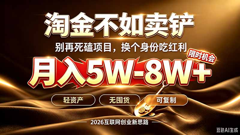 （20152期）别再傻乎乎埋头跑项目！互联网真正赚钱逻辑：做卖铲人，拒绝当韭菜，逆风翻盘月入5-8W+-小二项目网