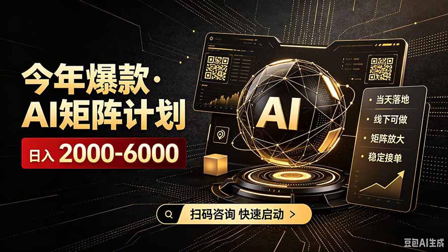(19703期)AI矩阵计划!日收益3000-8000+,项目绿色长久,安全合规靠谱,可批量放大。扶持工作室和分公司-小二项目网