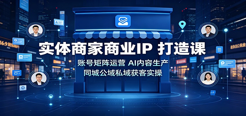 实体商家商业IP打造课：账号矩阵运营，AI内容生产，同城公域私域获客实操-小二项目网